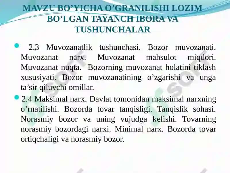 Talab va Taklif Qonunlari 3
