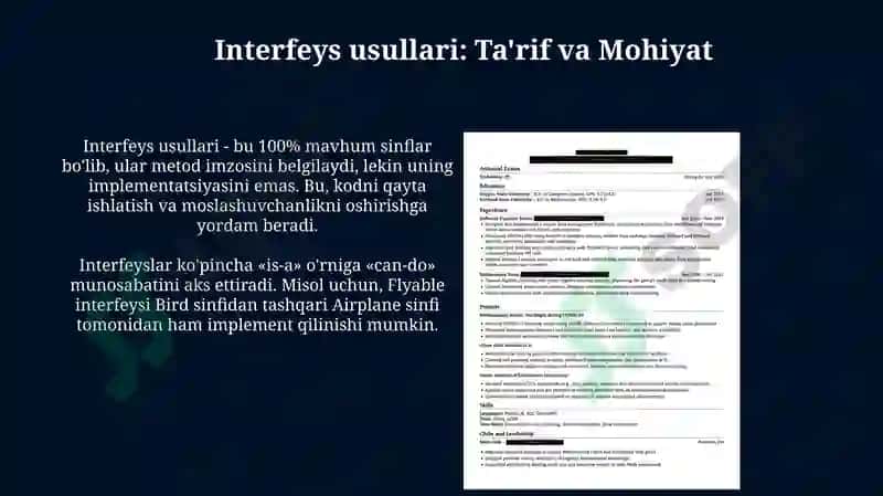 Interfeys usullari 3