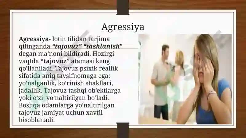 Agressiya (Tajovuzkorxulq) 3
