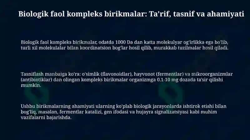 Biologik Faol Kompleks Birikmalar 3