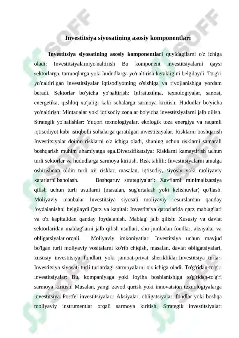 Investitsiya siyosati 3