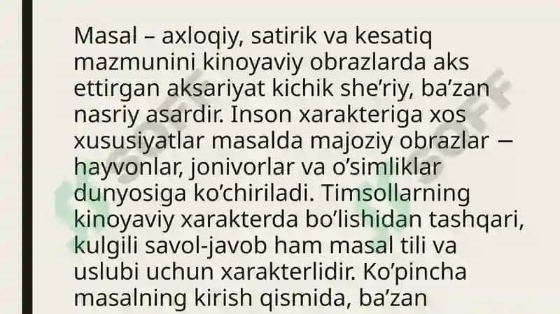 Masal Matni Tahlili 3