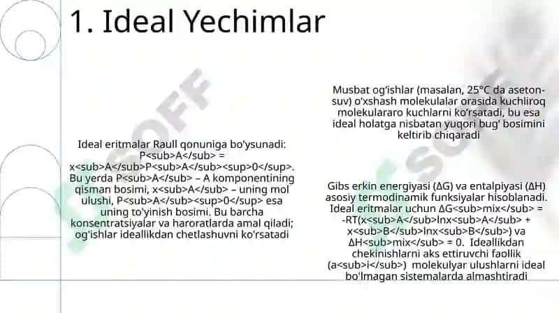 Suyultirilgan eritmalarning termodinamikasi 3