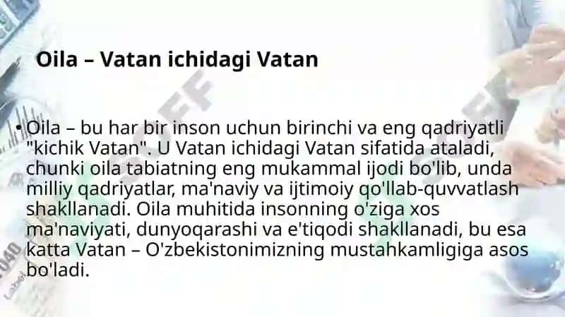 Oila Vatan ichra Vatan, Inson huquqlari jamiyat poydevori 3