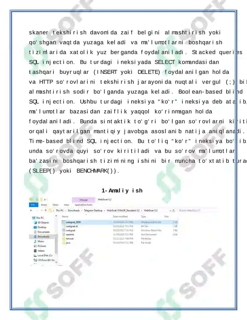 OWASP WebGoat simulyatorida SQL inektsiya tahdidini amalga oshirish 3