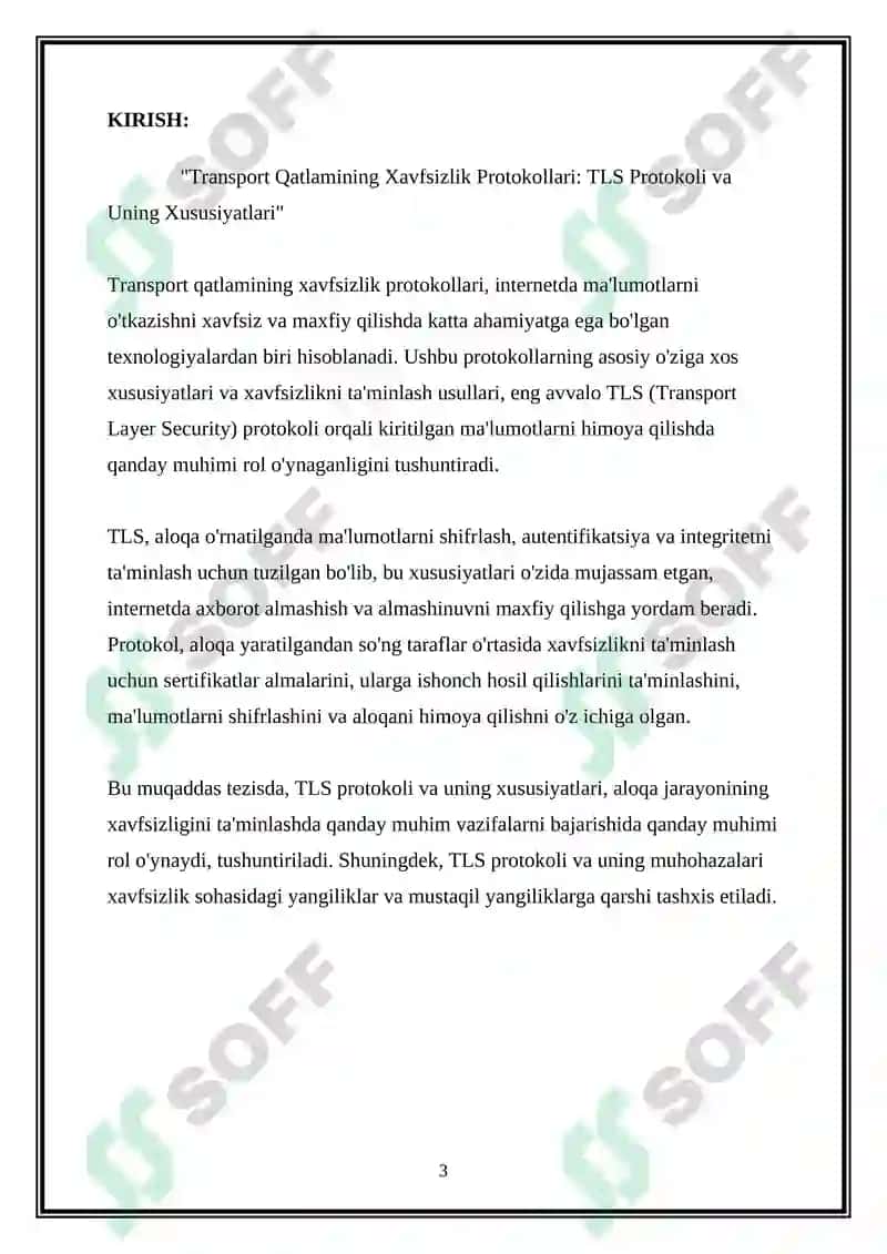 Transport qatlamining xavfsizlik protokollari (TLS protokoli) 3