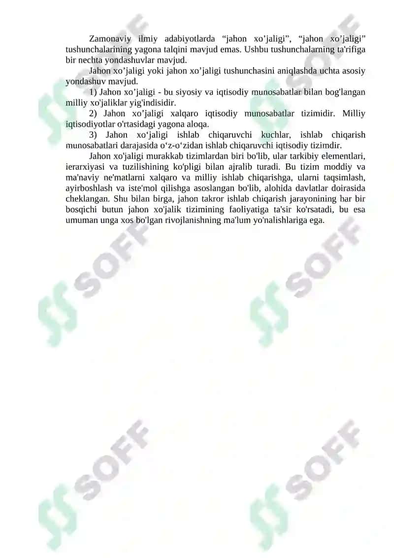 JAHON XOʻJALIGI TARAQQIYOTINING XOZIRGI ZAMON XUSUSIYATLARI 3