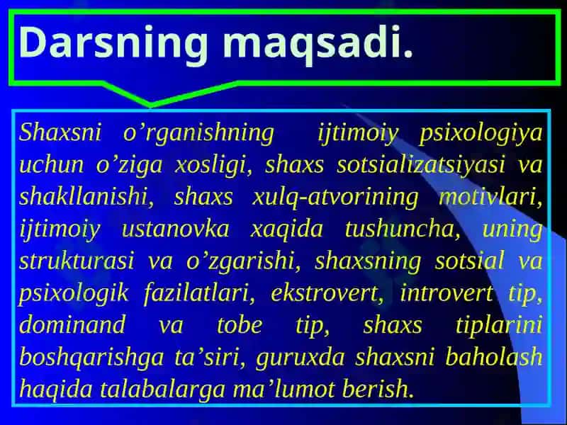 Shaxs Ijtimoiy Psixologiyasi 3