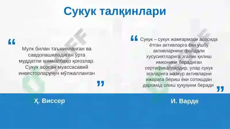 Islomiy moliya vositasi - Sukuk mavzusida taqdimot 3