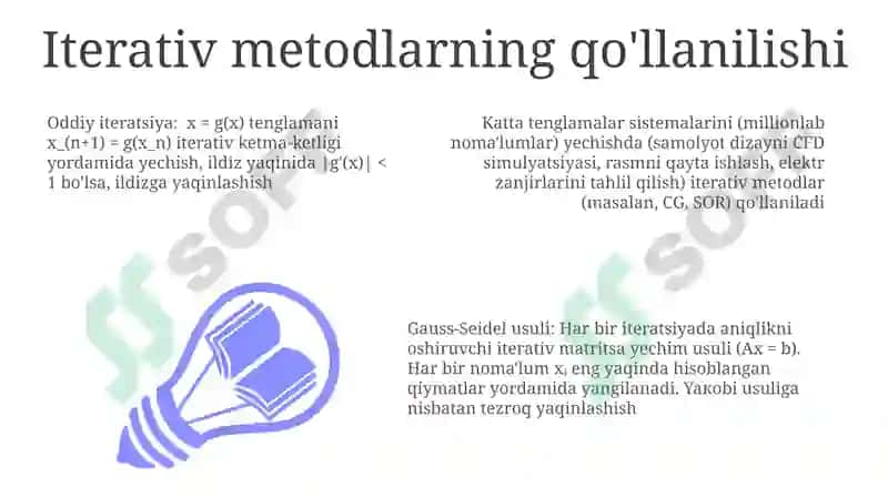 Oddiy iterasiya.Gauss usuli 3