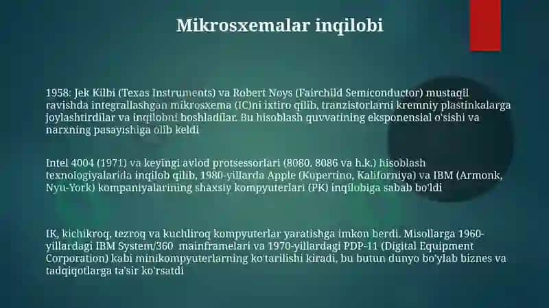 kompyuter texnikasining rivojlanish tarixi 3