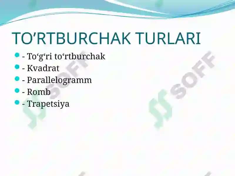 To'rtburchaklar mavzusi 3