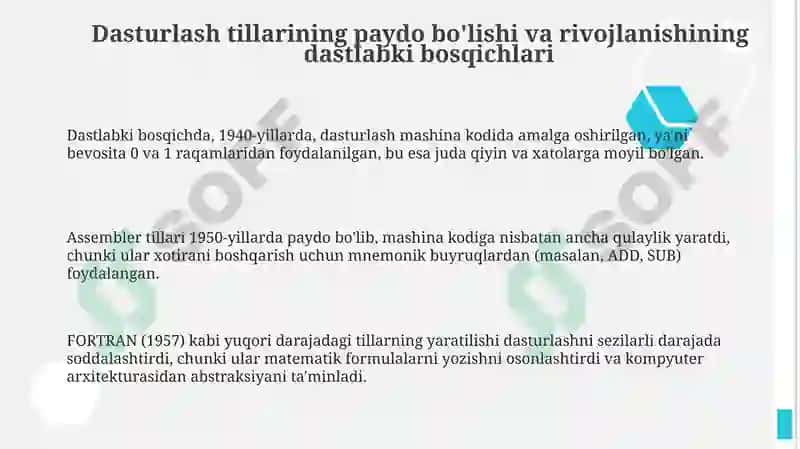 Dasturlashtillari:rivojlanishtarixi 3