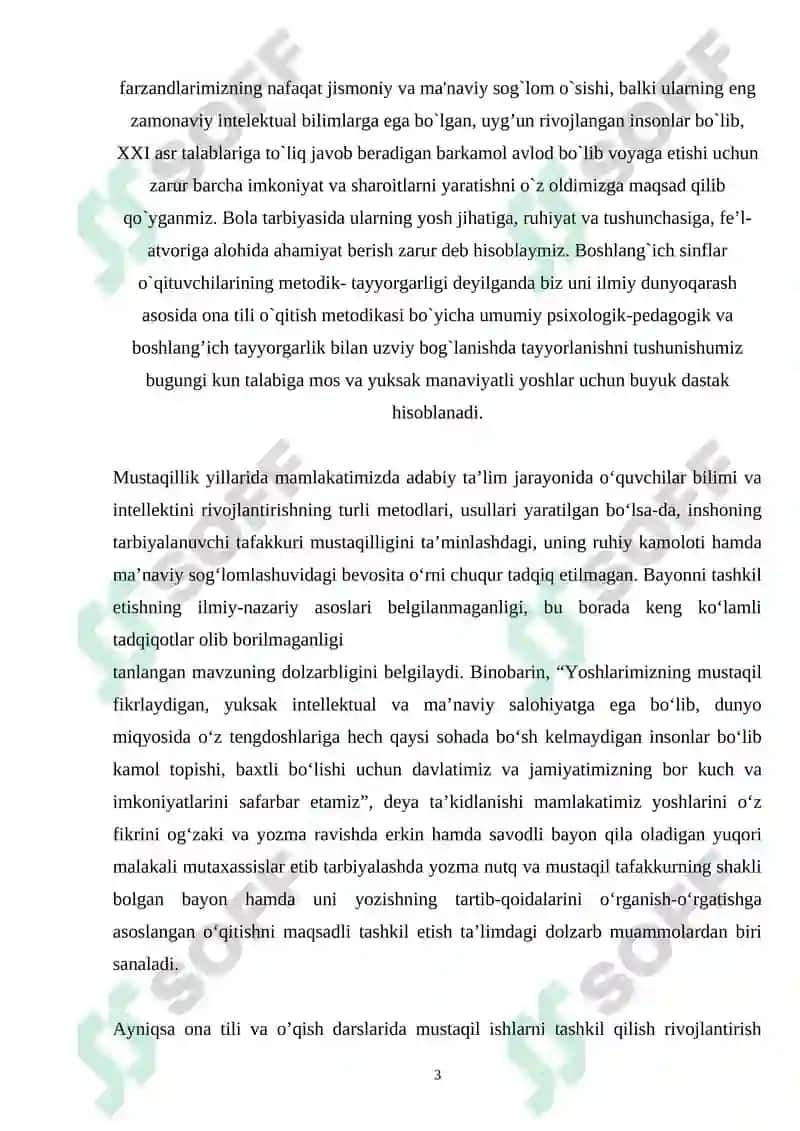 BOSHLANG’ICH SINFLARDA BAYON YOZISHGA 3