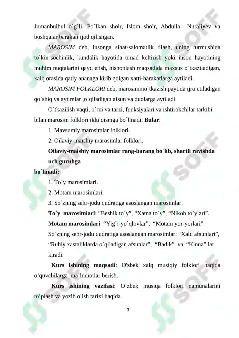 O'zbek xalq musiqiy folklor janirlarining umumiy tasnifi 3