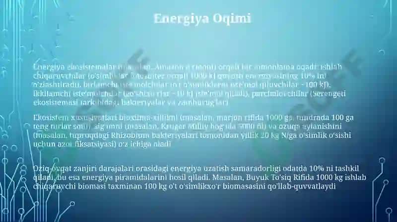 Ekologik tizimlar va ularning xususiyatlari 3