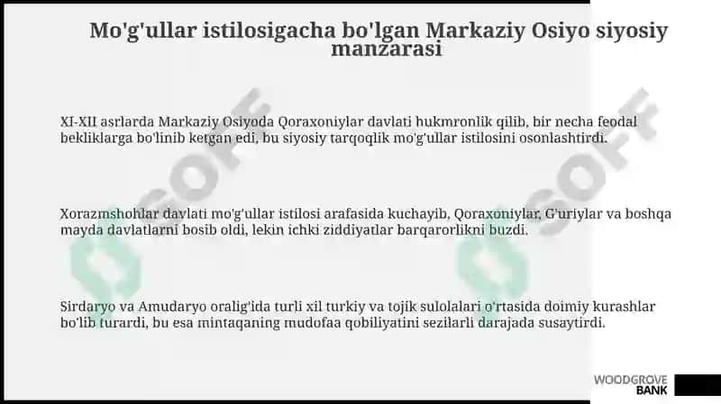 Oʻrta Osiyo moʻgʻullar bosqini tarixiy geografiyasi 3