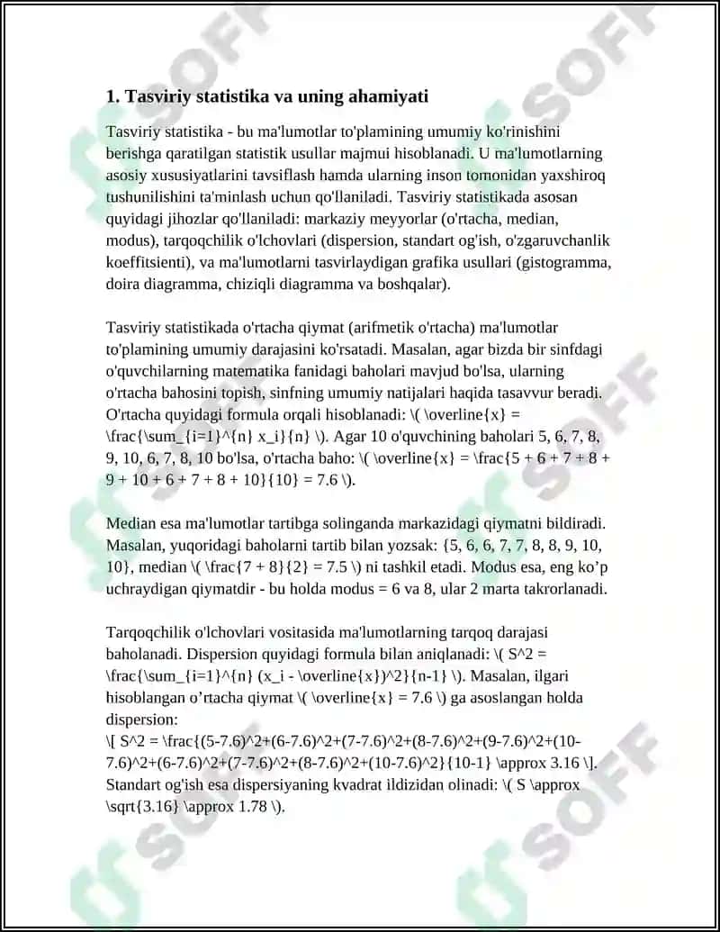 TASVIRIY STATISTIKA KO'RSATKICHLARI 3