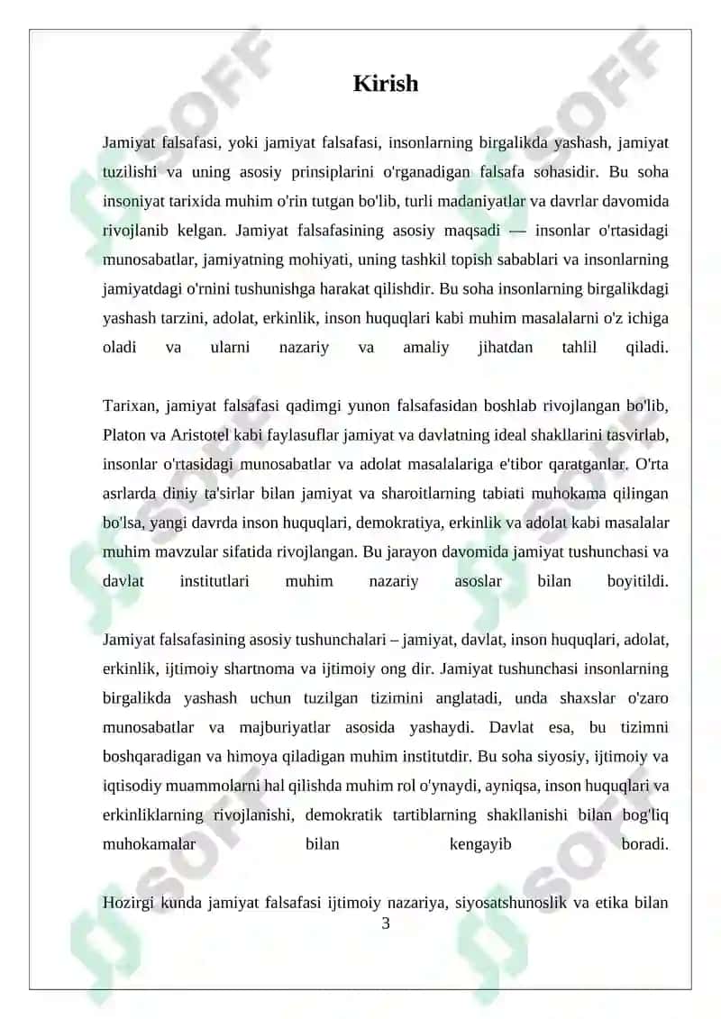 Jamiyat Falsafasi 3