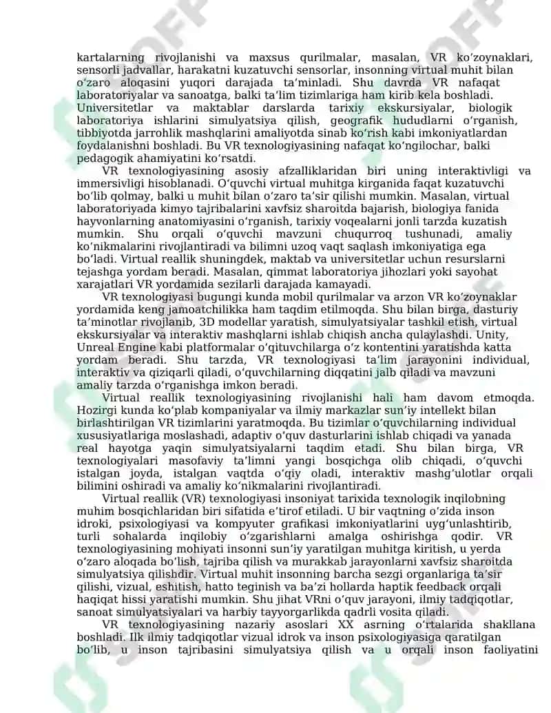 Virtual reallik (VR) texnologiyalari va ta’lim jarayonida qoʻllanilishi 3
