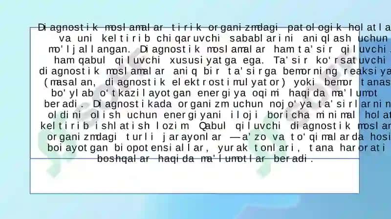 DIAGNOSTIKADA QO’LLANILADIGAN TIBBIYOT QURILMALARI 3