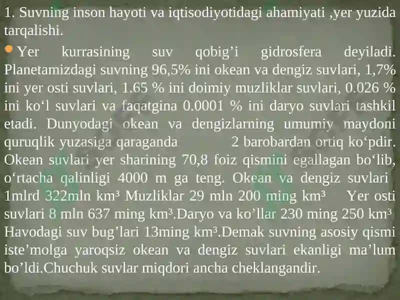 Suv resurslari muhofazasi prezentatsiya 3