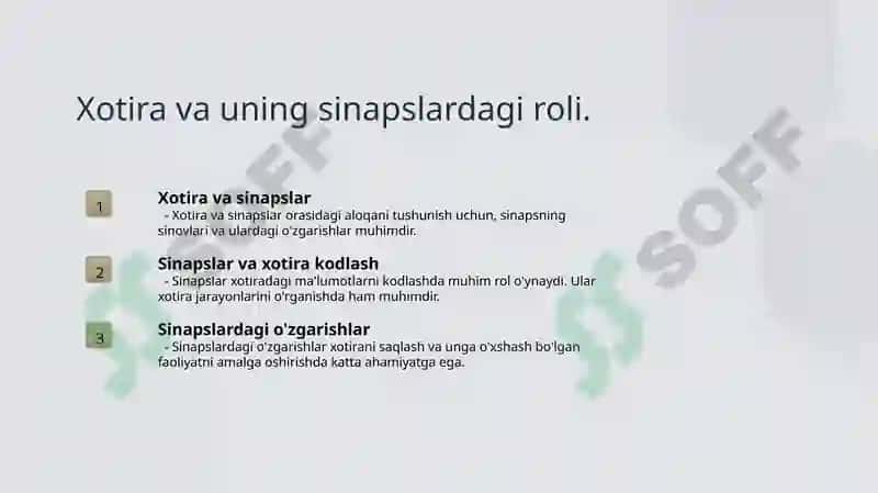 Xotira va sinapslar 3