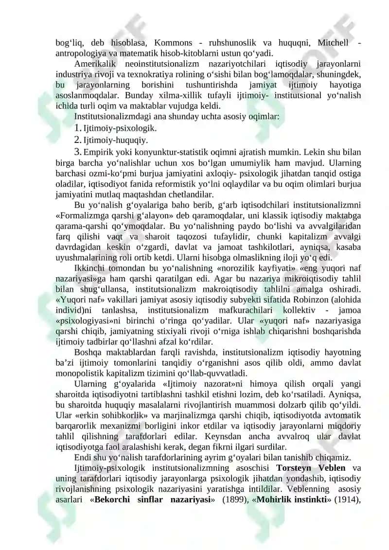 Institutsionalizm Yo‘nalishi 3