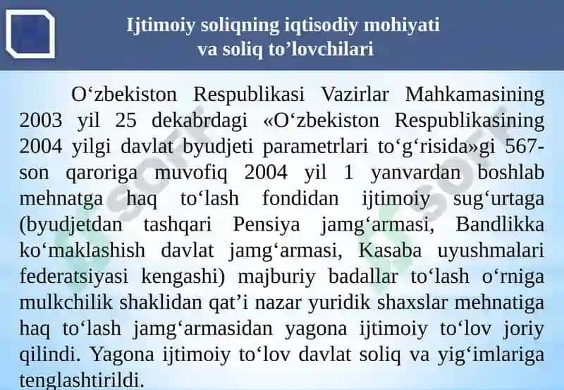 Ijtimoiysoliq va yig'imlar 3