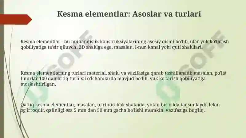 Kesma elementlar 3