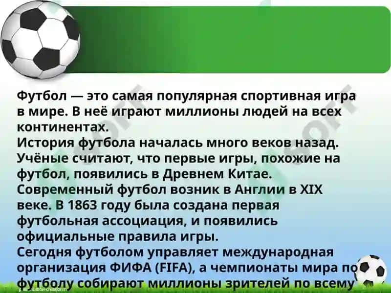 Мой любимый вид спорта Футбол 3
