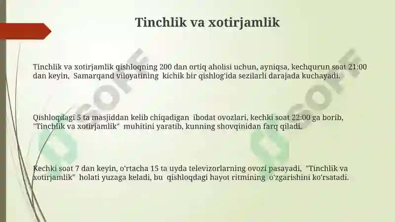 Tinchlik va xotirjamlik 3