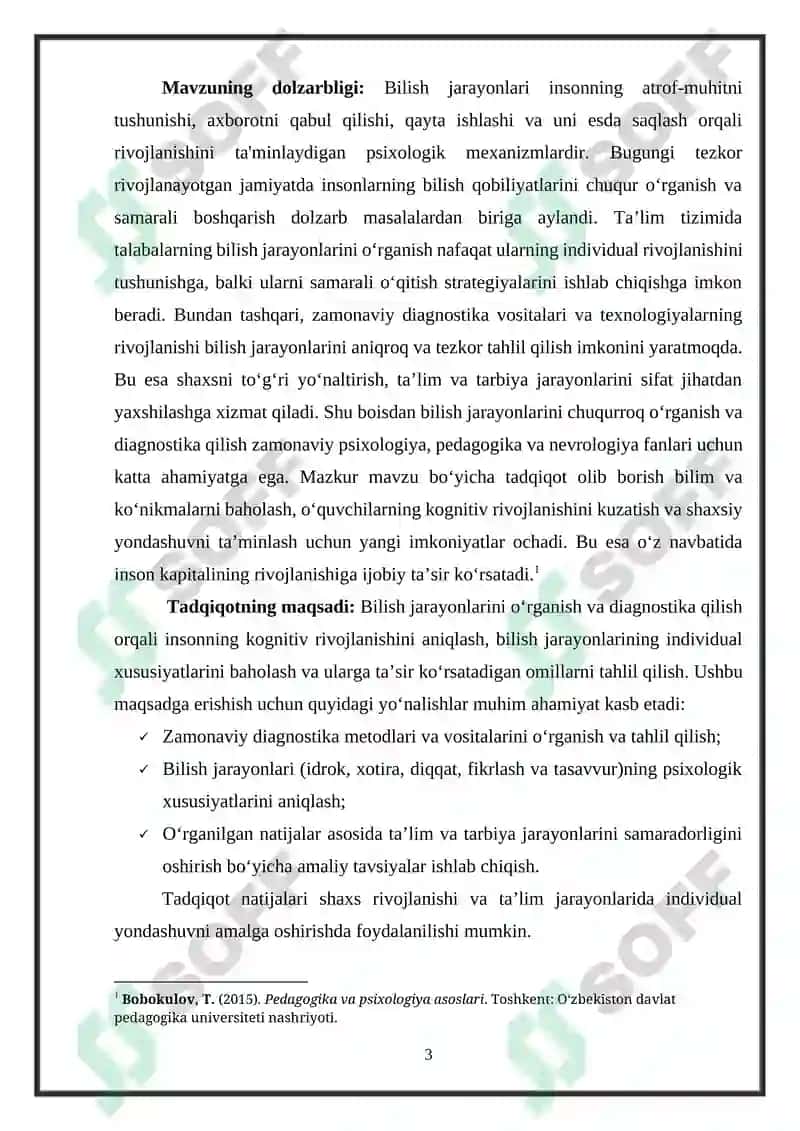 Bilish jarayonlari diagnostikasi 3
