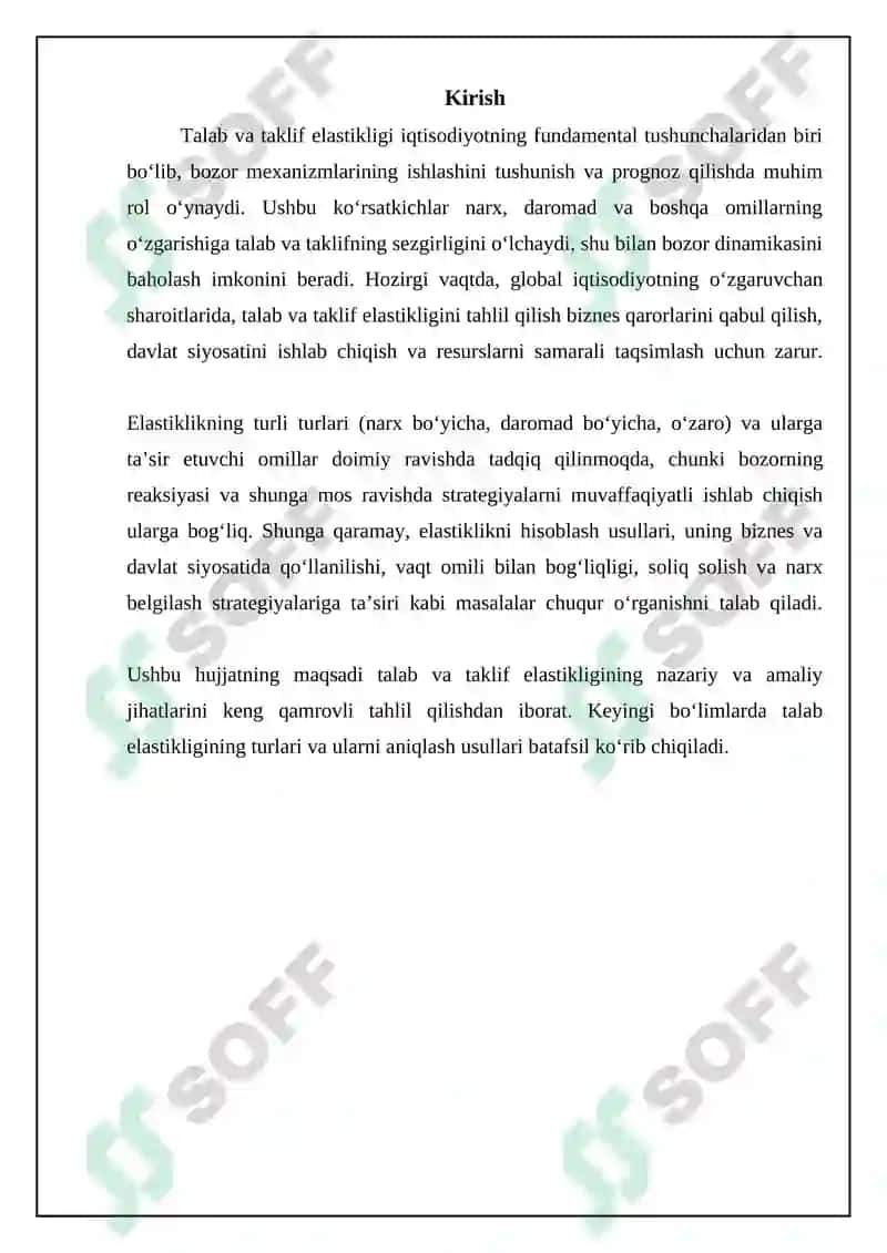 Talab va taklif elastikligi 3