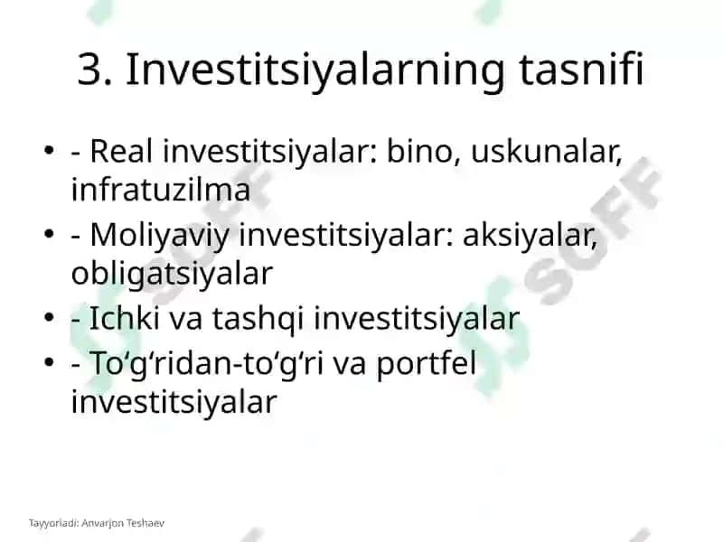 Investitsiyalar 3
