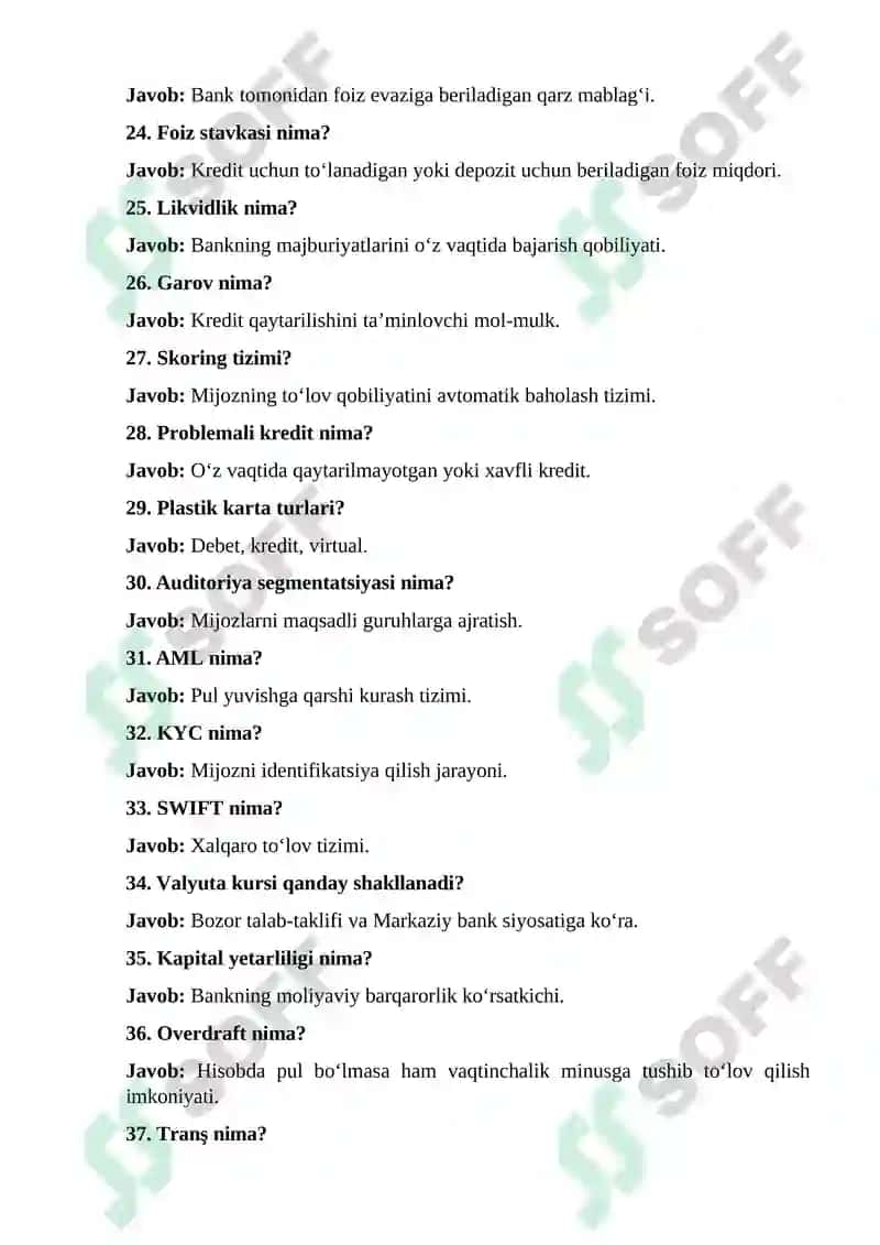 BANKLARGA ISHGA KIRISH UCHUN YURIQNOMA 3