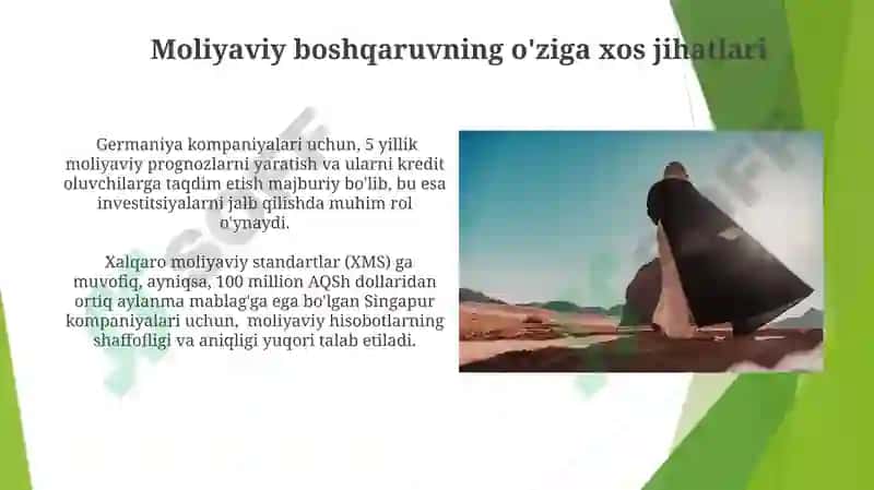 Moliyaviy boshqaruvning o'ziga xos jihatlari 3