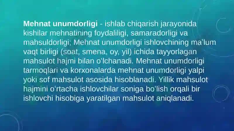 Mehnat unumdorligi va mehnat resurslari 3
