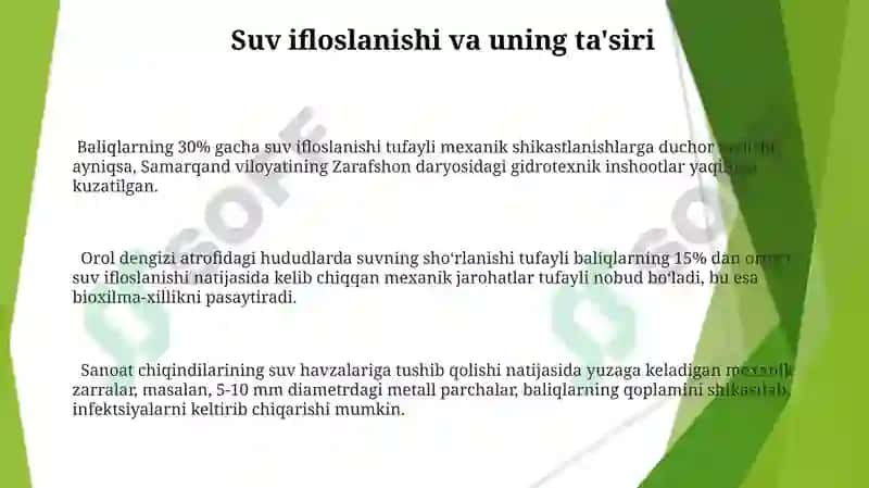 Baliqlarning dushmanlari va ularning mexanik shikastlanishlari 3