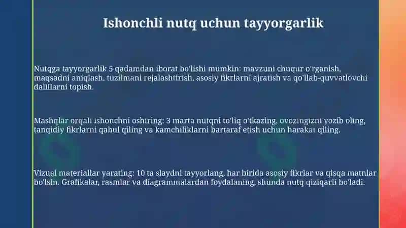 Ishonchli Nutq Uchun Tayyorgarlik 3