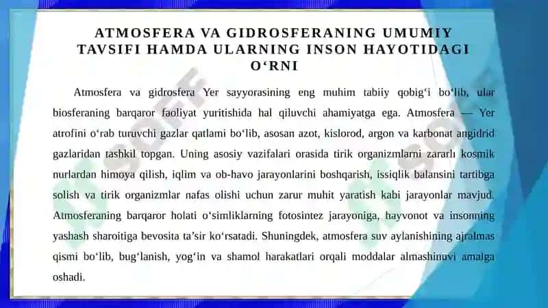Insonning Atmosfera va Gidrosferaga tasiri 3