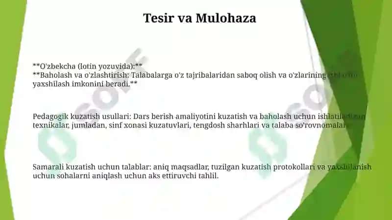 Pedagogik kuzatish metodi:turlari va unga qo'yiladigan talablar 3