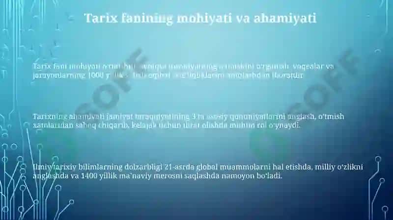 Tarix fanining mohiyati va ahamiyati 3