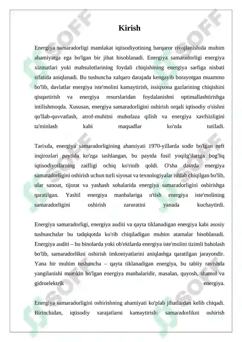 Energiya Samaradorligi Oshirish Yonalishi 3