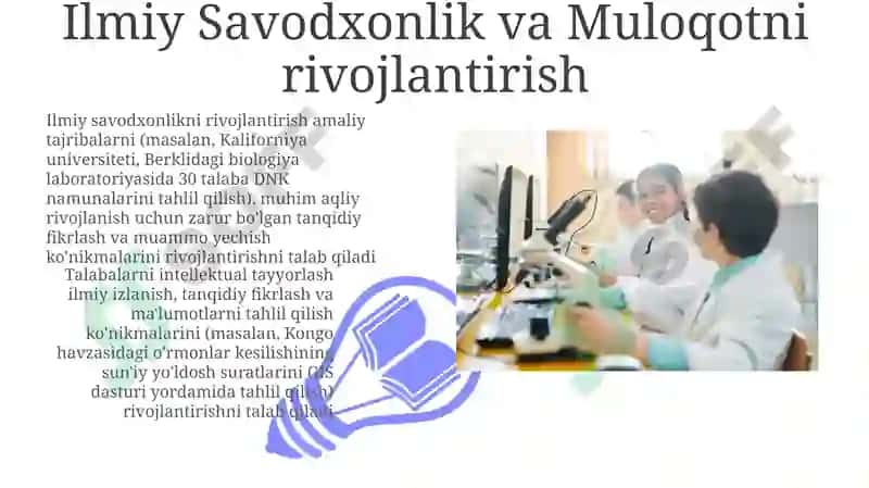 Ilmiy Savodxonlik va Muloqotni rivojlantirish 3