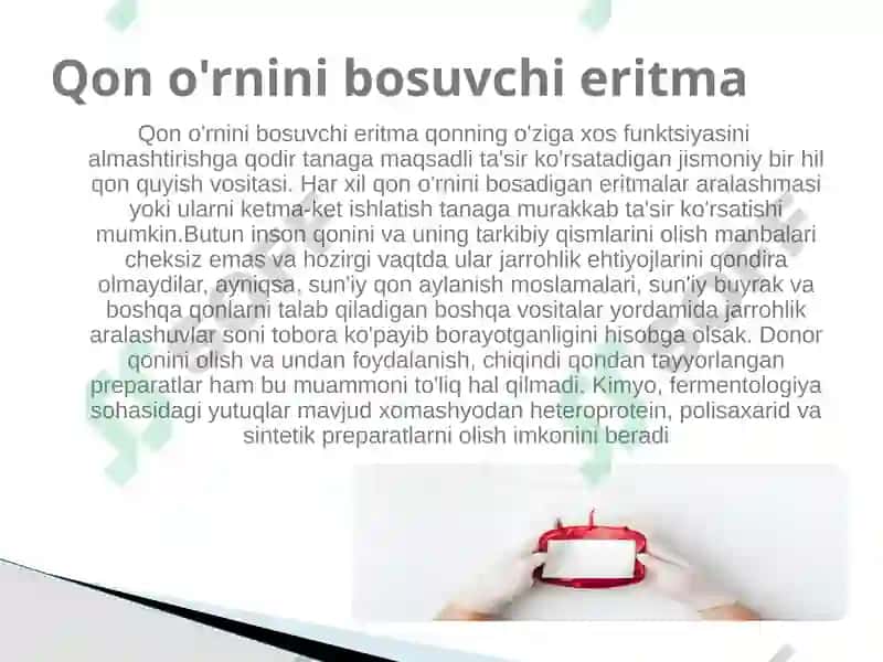 Qon oʻrnini bosuvchi suyuqliklar 3