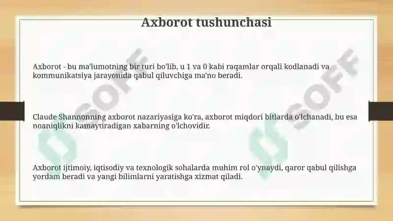 Axborottushunchasi 3