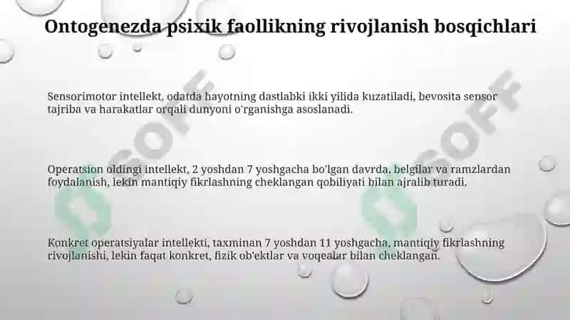 Hayvonlarning psixik faoliyatini ontogenez davri 3