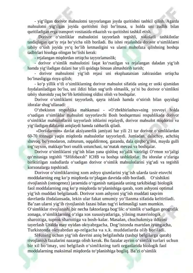 Dorivor o‘simliklar xom ashyosini tayyorlash 3