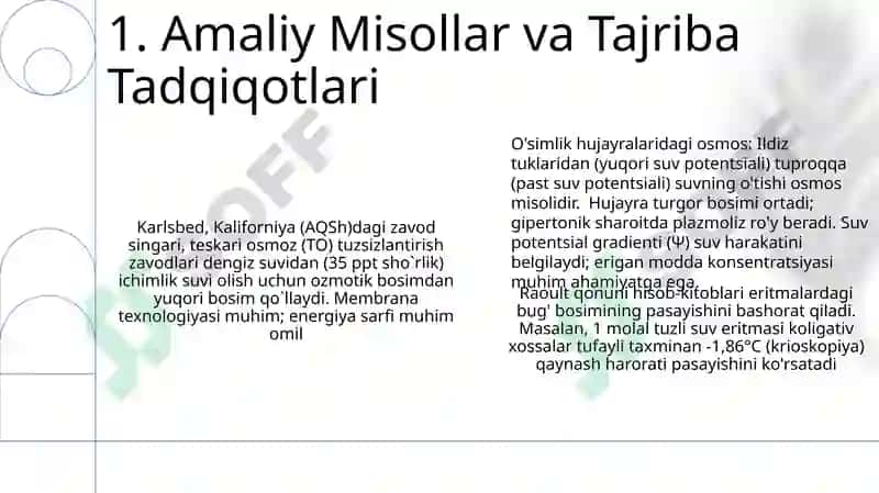 Osmos va Raul qonunlari 3